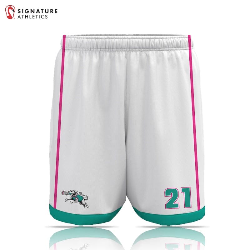 30A Birddogs Men's White Game Shorts: 12U Signature Lacrosse