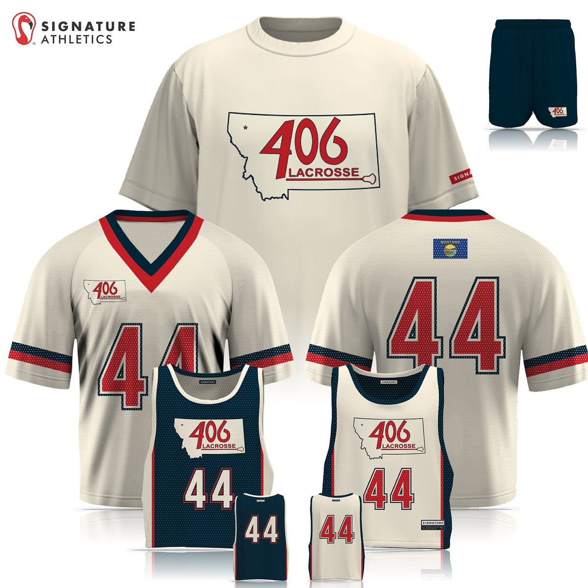 406 Lacrosse Men's 4 Piece Player Game Package: 2030 Signature Lacrosse