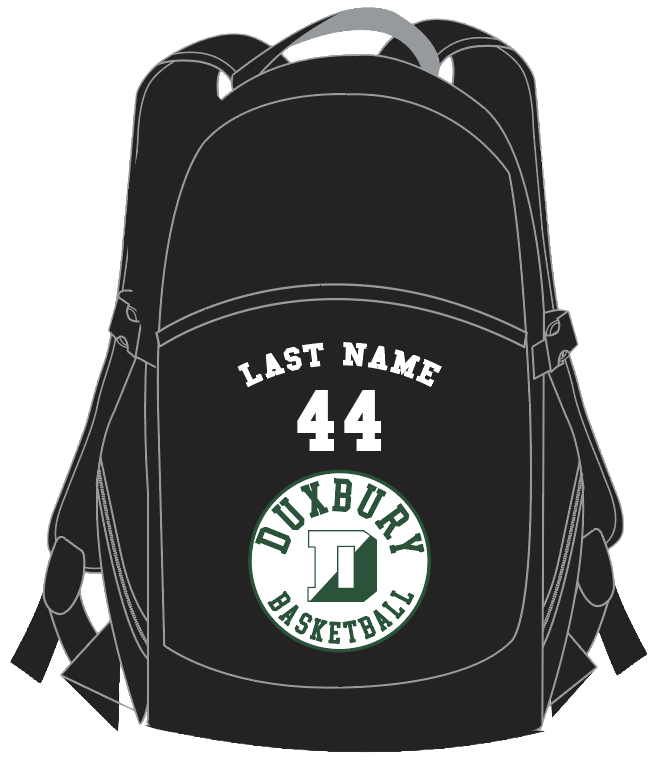Duxbury Basketball Custom Name and Number Monster Backpack Number and Name: Duxbury Basketball