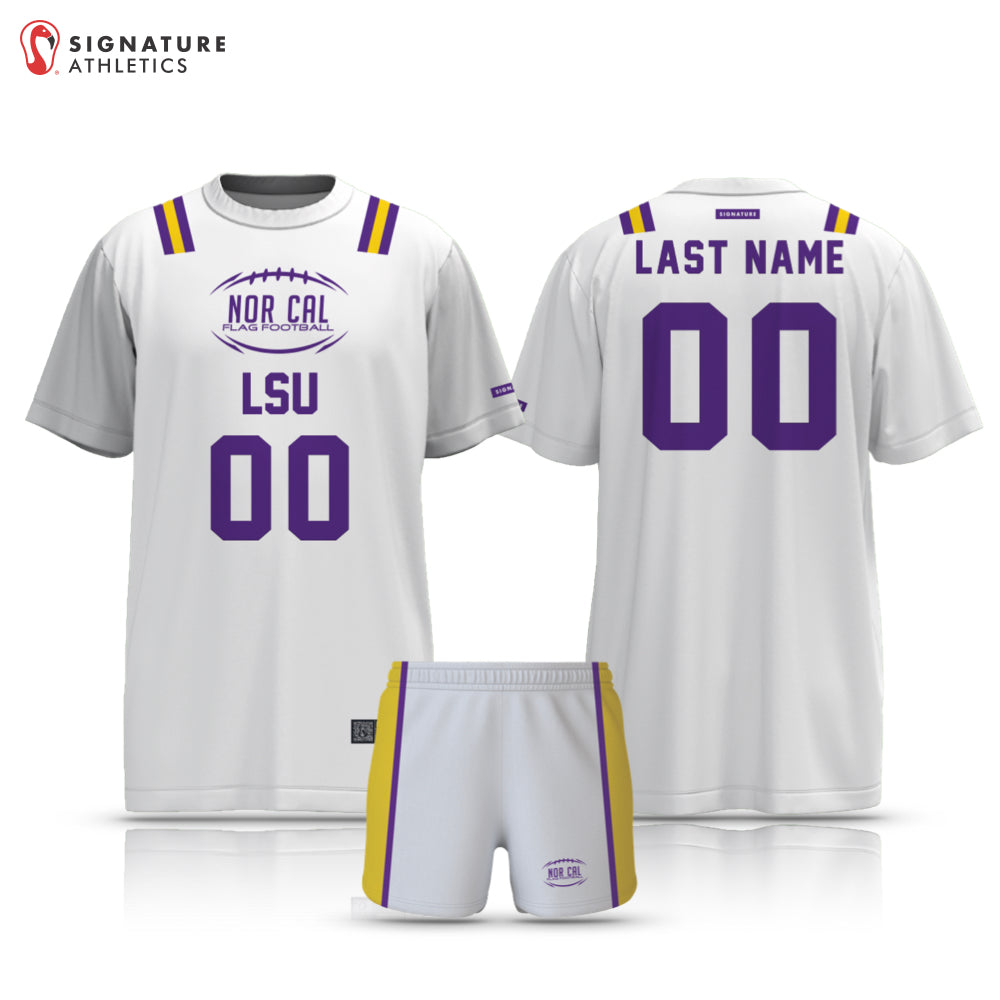 NorCal Flag Football LSU White Women's 2 Piece Player Package: LSU