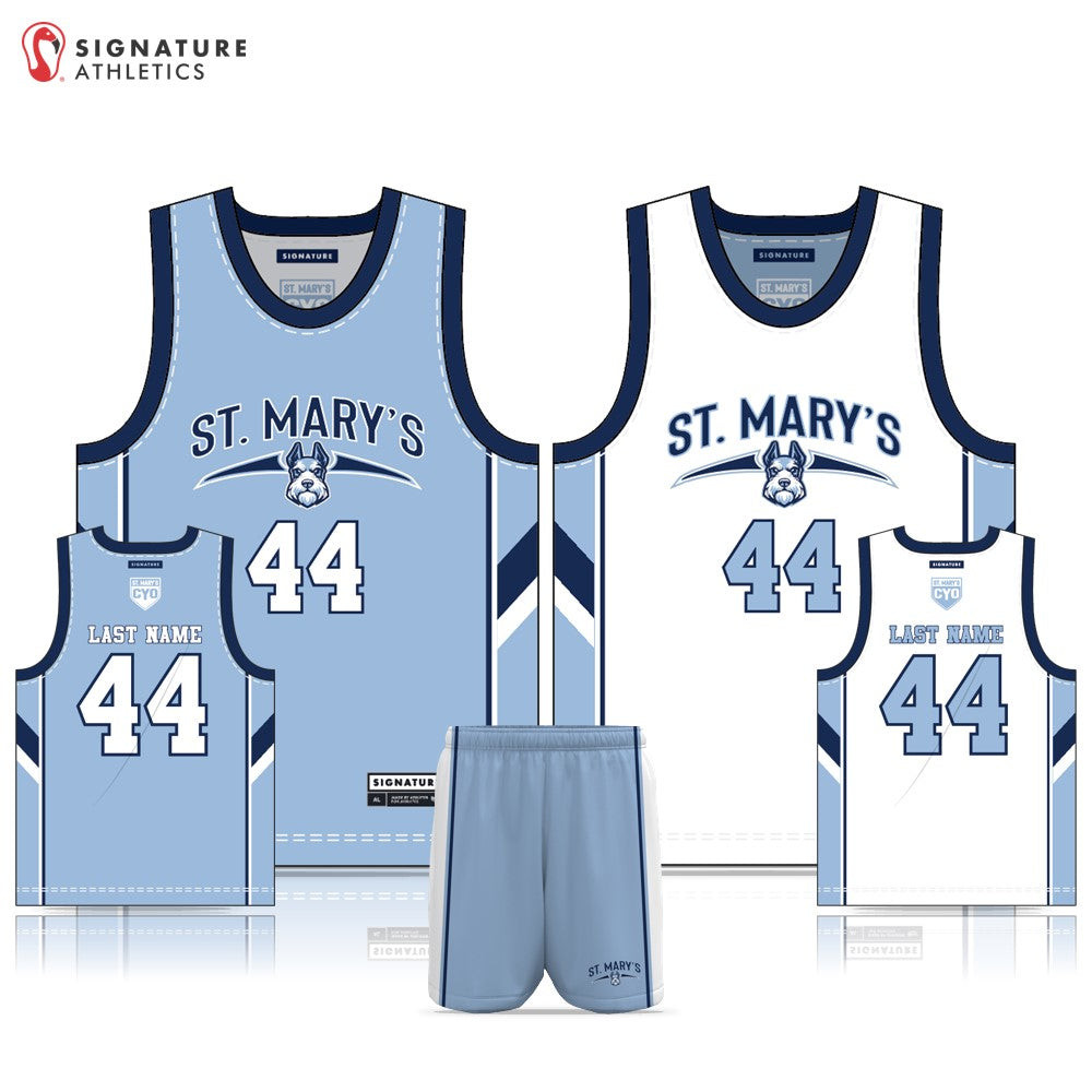 St Mary's Basketball Men's 2 Piece Player Package: 5/6 Boys-White