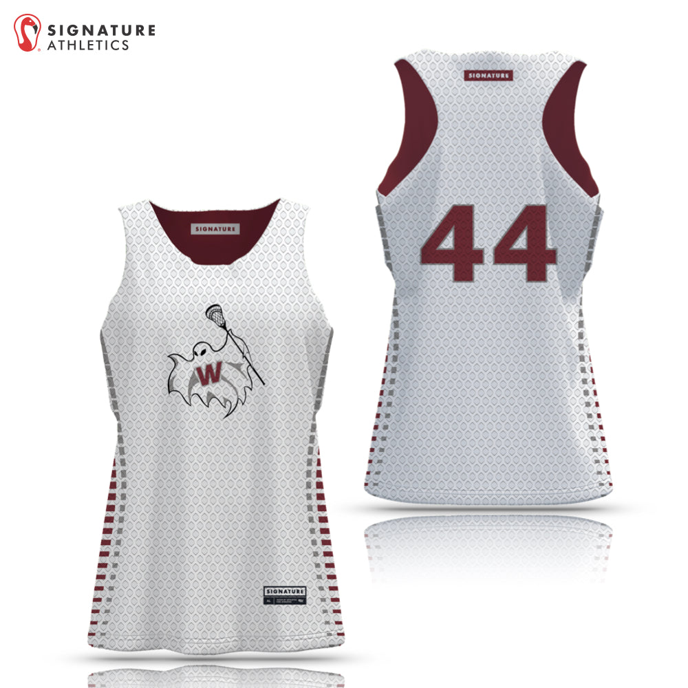 Westford Youth Lacrosse 27-1 Women's Basic Tournament Pinnie White Side