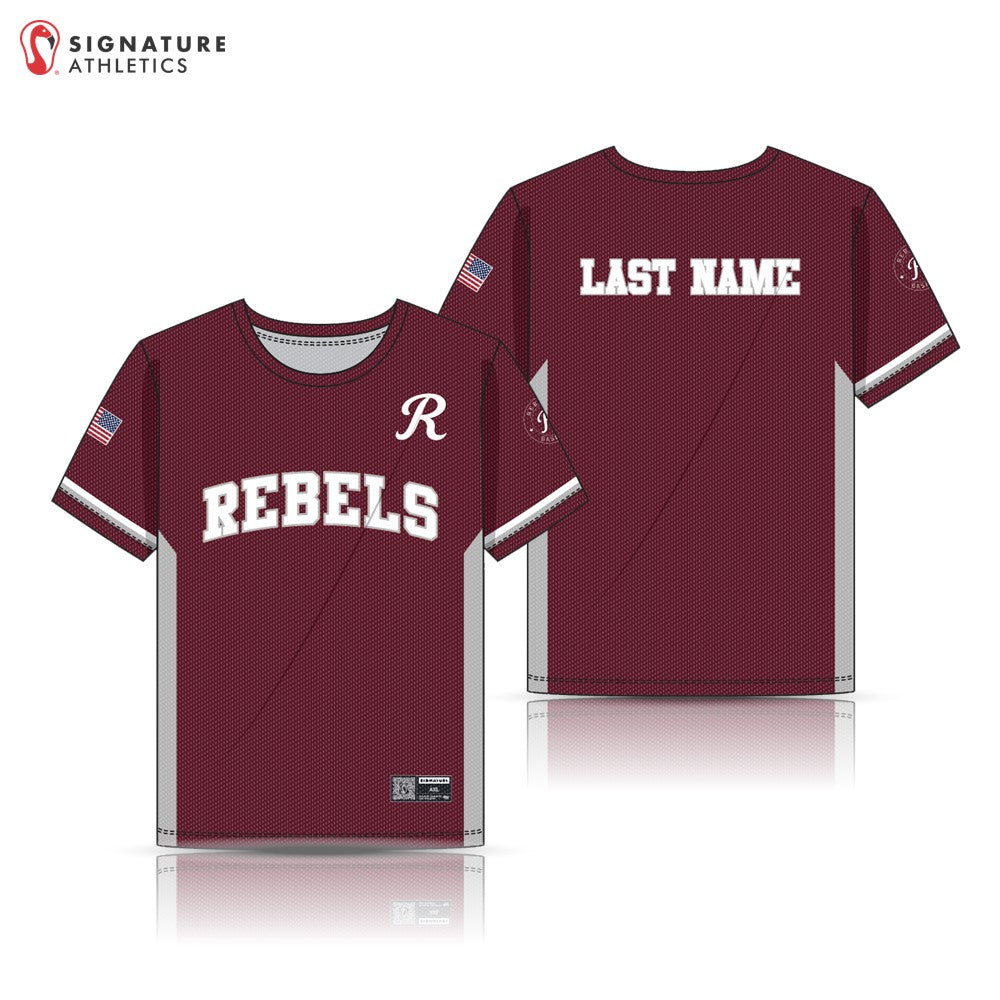 Rebels Travel Baseball COACH Men's Maroon Short Sleeve Jersey: Rebels