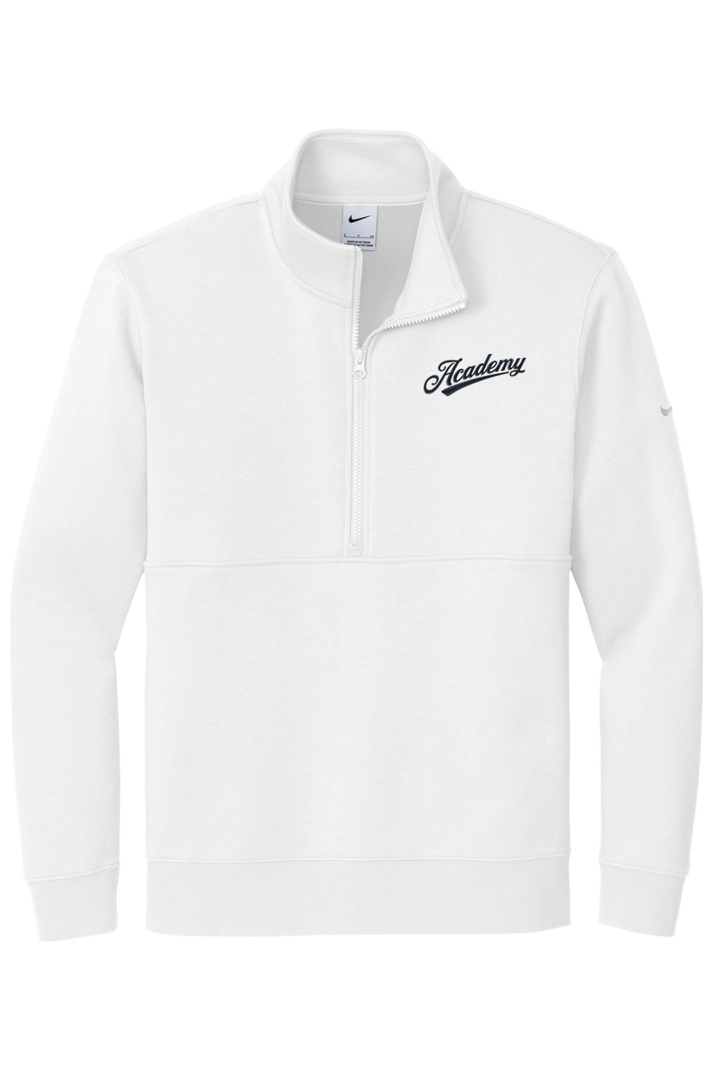 Academy Baseball Embroidered Nike Club Fleece Sleeve Swoosh 1/2-Zip Signature Lacrosse