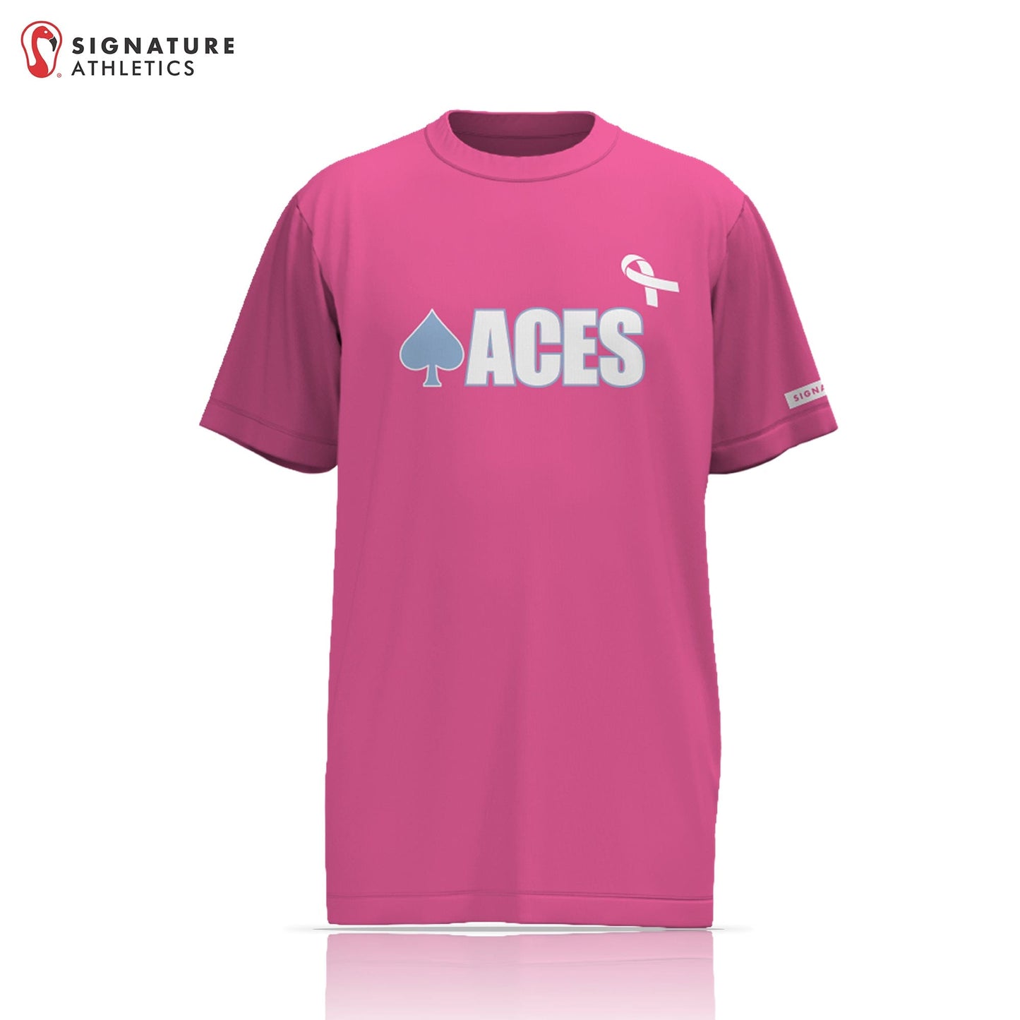 Aces Girls Lacrosse Pink Short Sleeve Tech Tee (Grad Year): 2026-2036 Signature Lacrosse