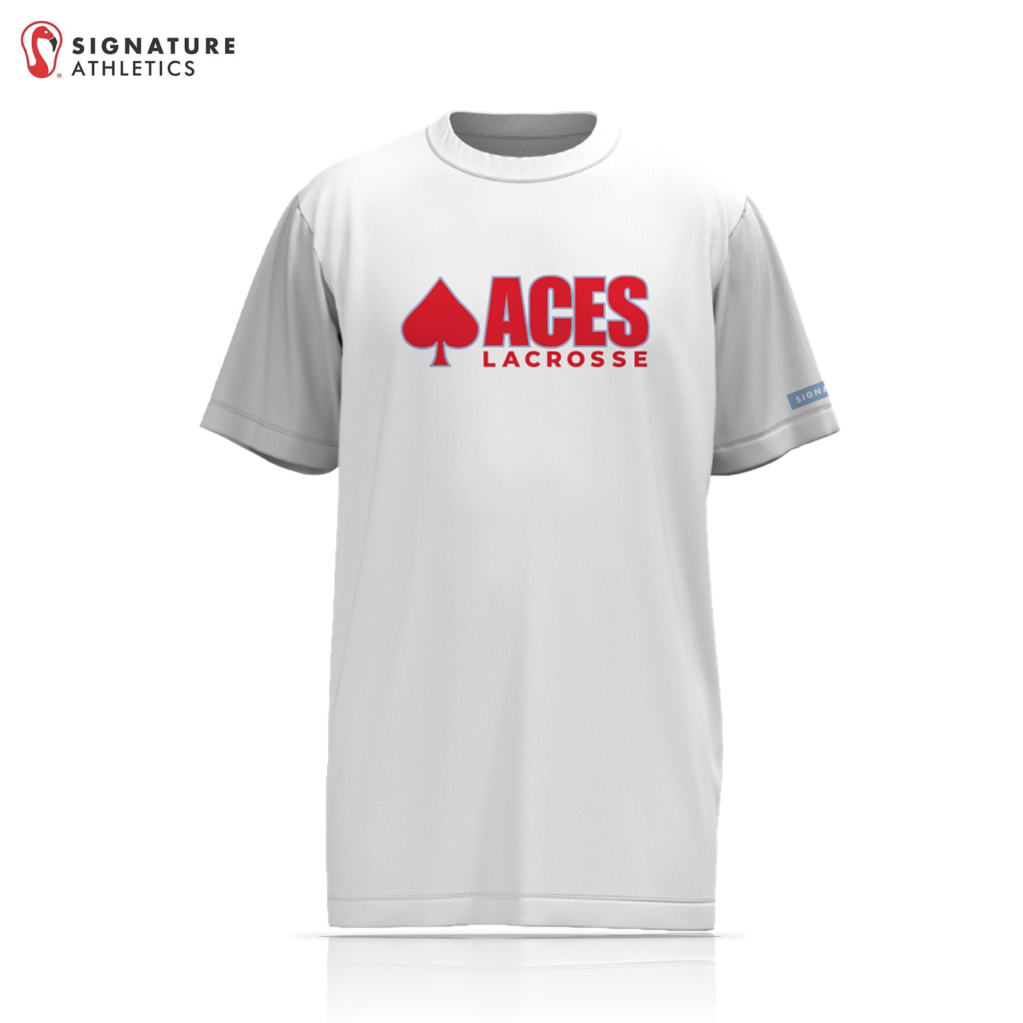 Aces Girls Lacrosse White Short Sleeve Tech Tee: 2026-2036 Signature Lacrosse