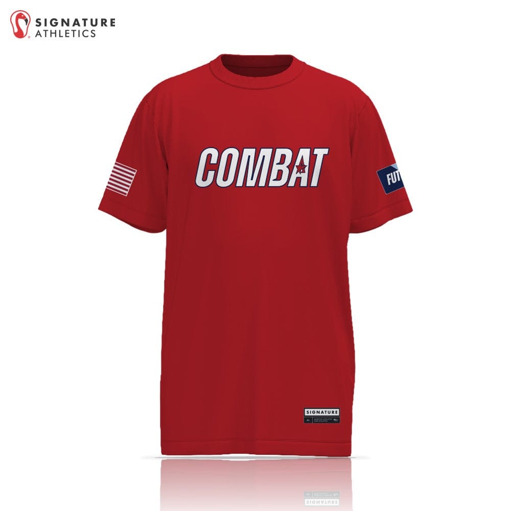 All Star Sports COMBAT FUTURES Men's Red CF Short Sleeve Tech Tee Signature Lacrosse