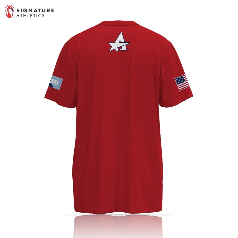 All Star Sports COMBAT FUTURES Men's Red CF Short Sleeve Tech Tee Signature Lacrosse