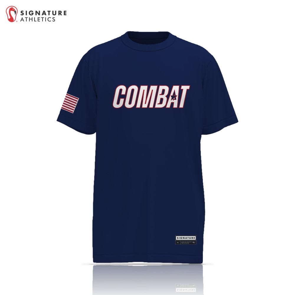 All Star Sports COMBAT Men's Navy Short Sleeve Tech Tee Signature Lacrosse