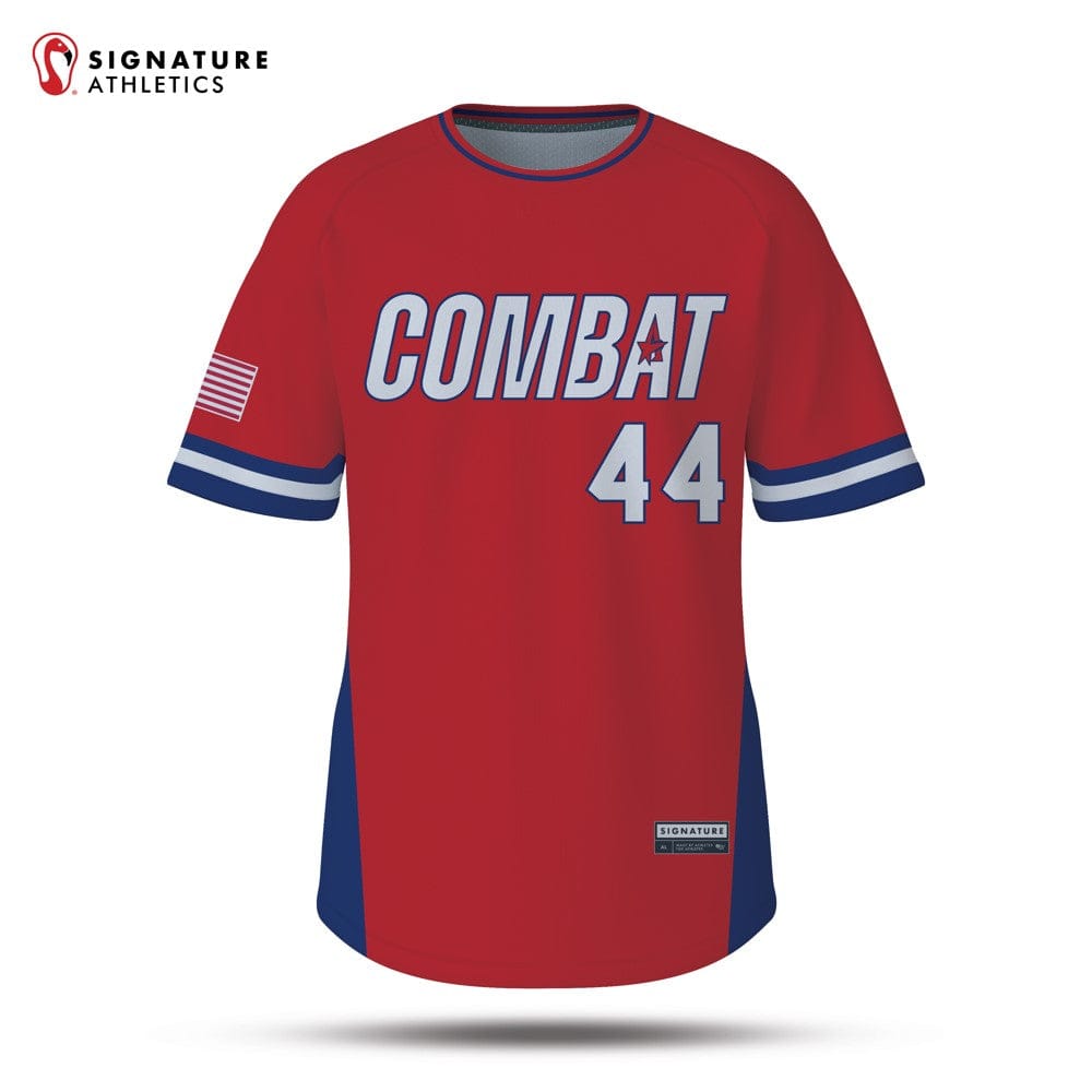All Star Sports COMBAT Men's Red Combat Pro Tech Tee Signature Lacrosse