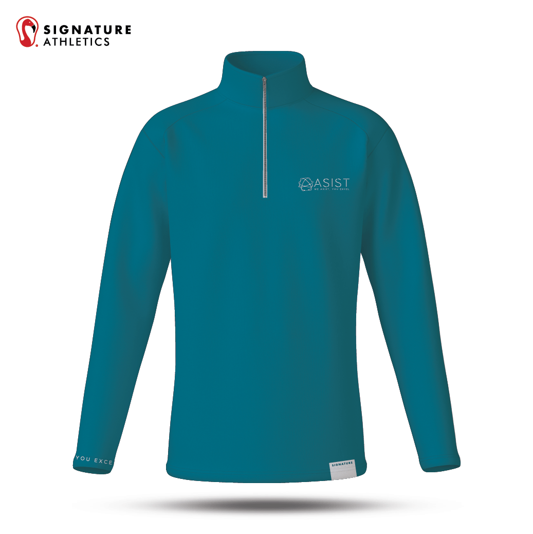 ASIST Men's Green Quarter-Zip: ASIST Signature Lacrosse
