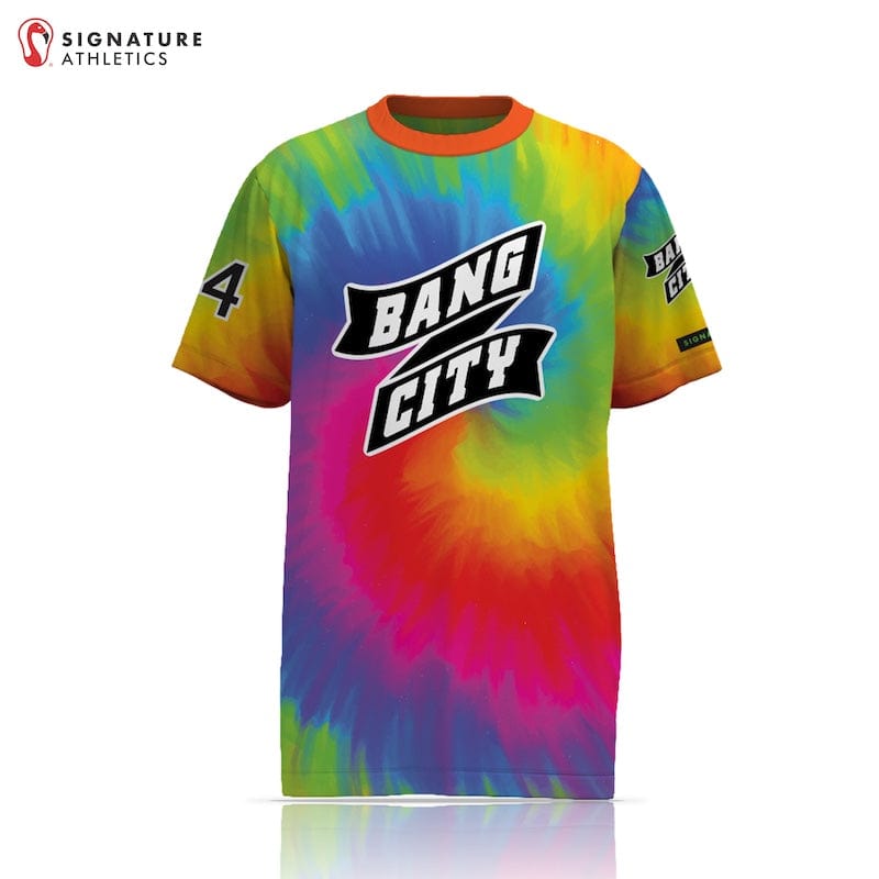 Bang City Lacrosse Men's Rainbow Short Sleeve Tech Tee: Bang City Signature Lacrosse