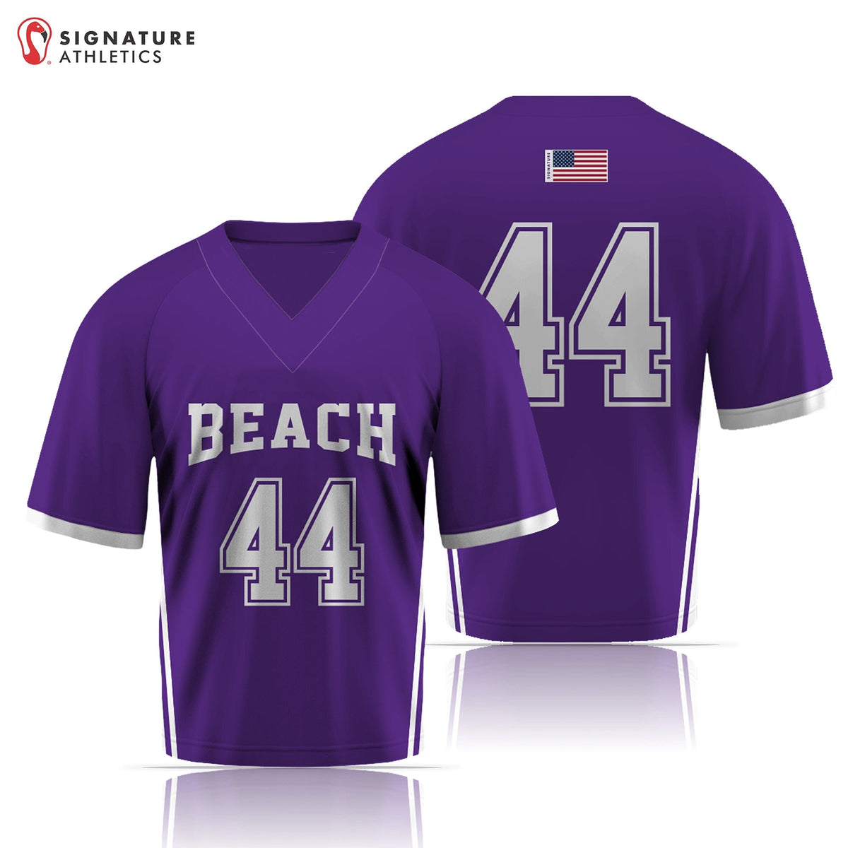 Beach Patriots Lacrosse Men's Player Dark College Jersey: 10U Signature Lacrosse