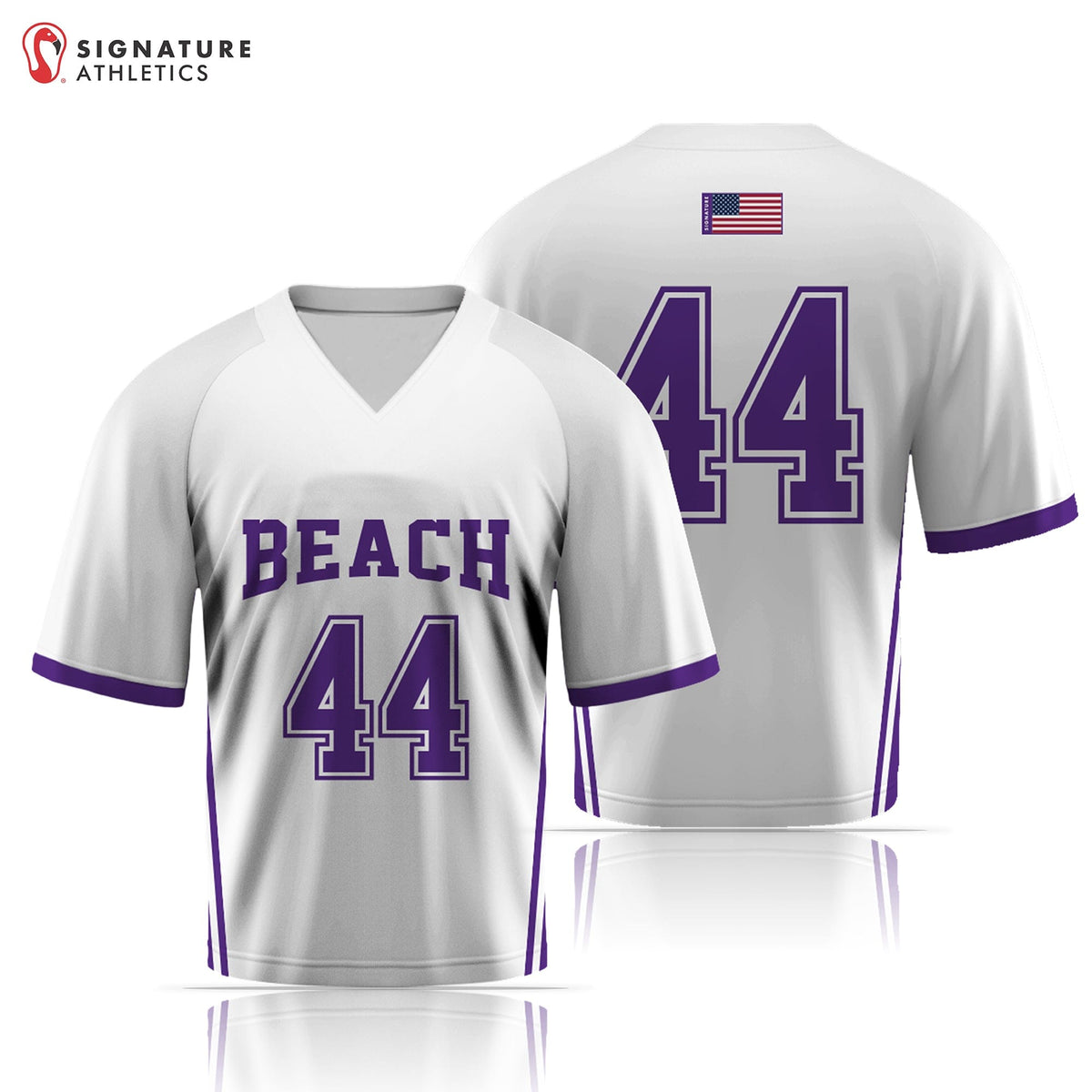 Beach Patriots Lacrosse Men's Player Light College Jersey: 12U Signature Lacrosse