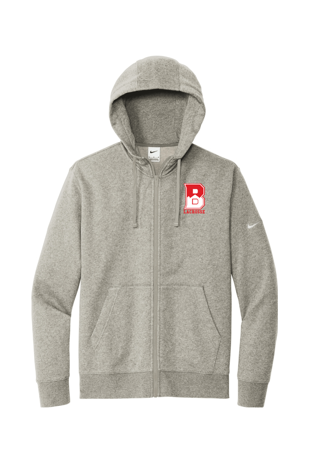 Bernards Lacrosse Nike Club Fleece Sleeve Swoosh Full-Zip Hoodie Signature Lacrosse