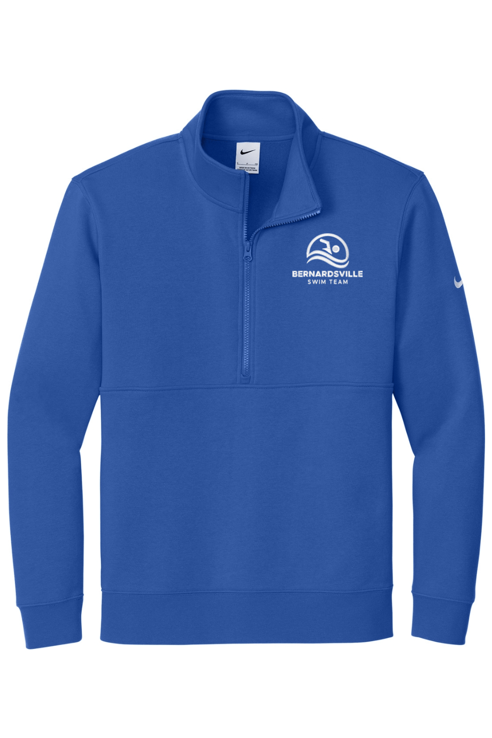 Bernardsville Swimming Embroidered Nike Club Fleece Sleeve Swoosh 1/2-Zip Signature Lacrosse