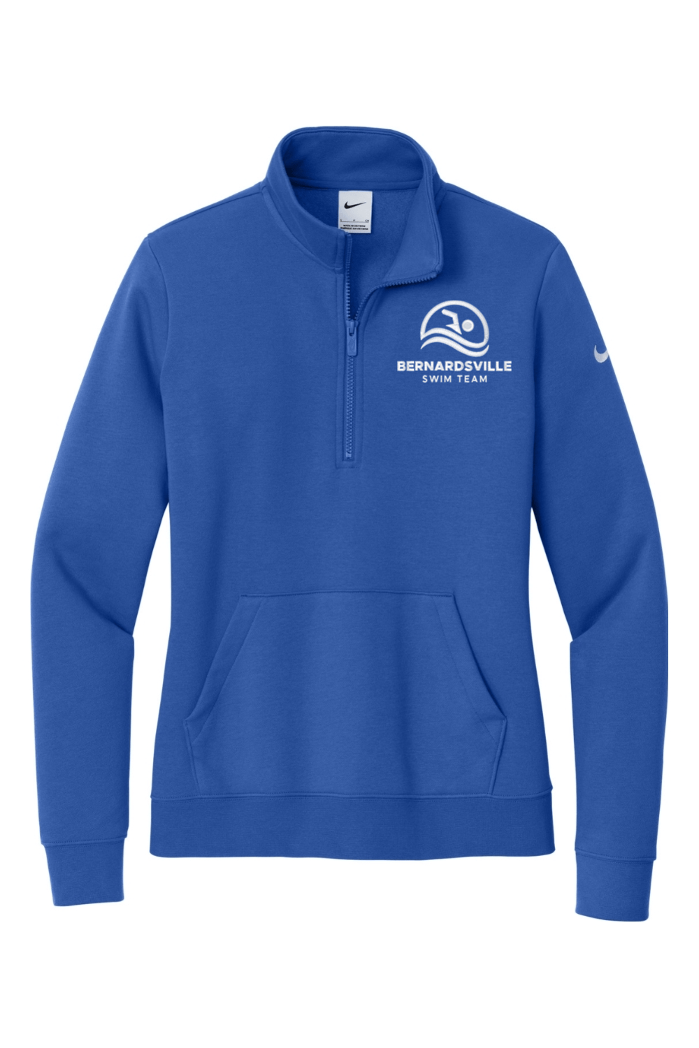 Bernardsville Swimming Embroidered Nike Ladies Club Fleece Sleeve Swoosh 1/2-Zip Signature Lacrosse