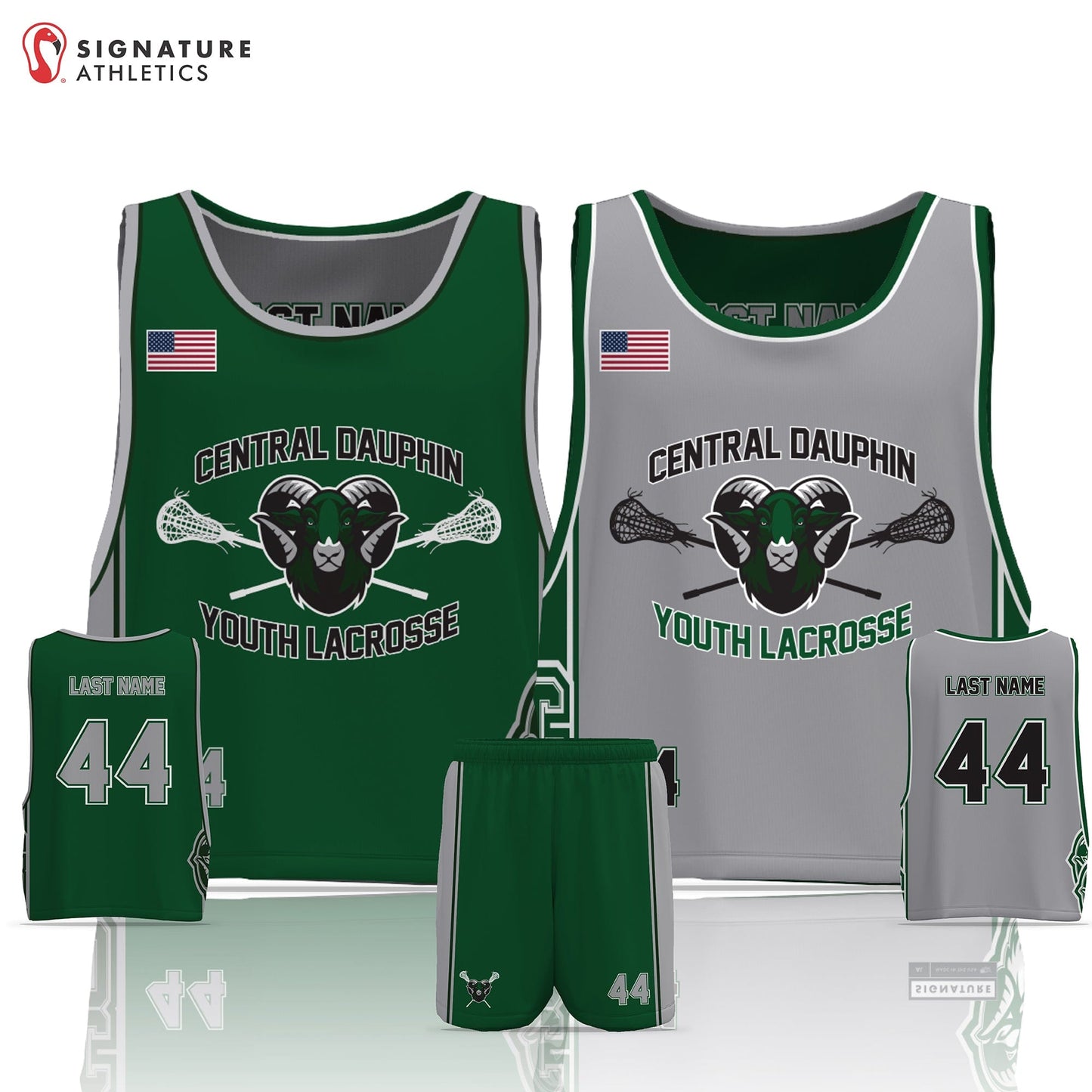 Central Dauphin Lacrosse Men's 2 Piece Player Game Package: 14U Signature Lacrosse