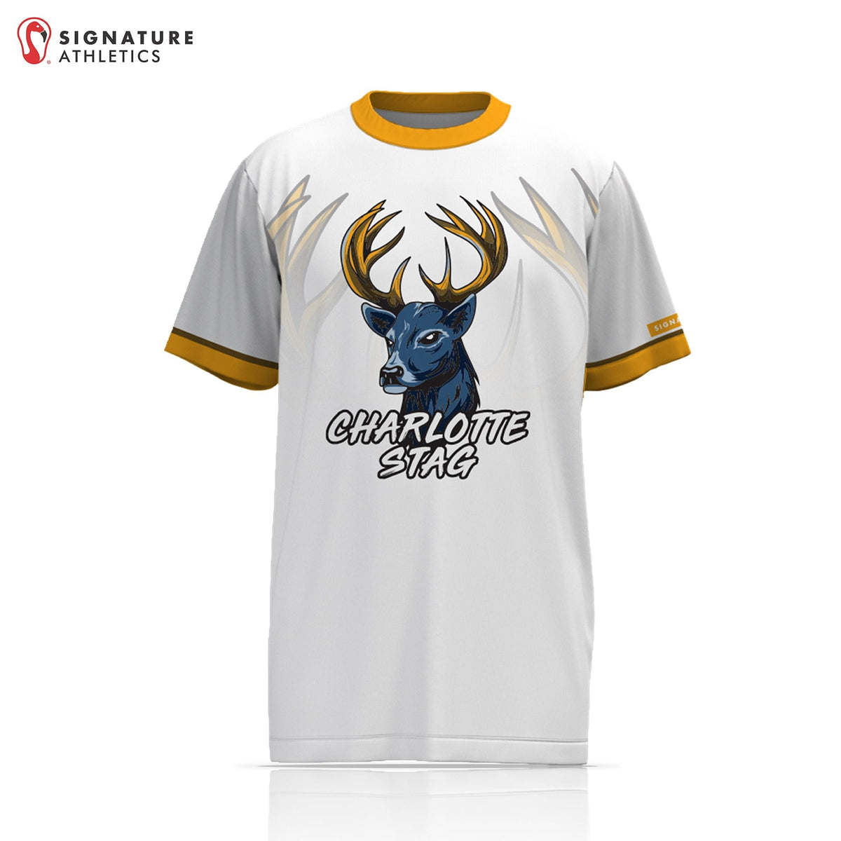 Charlotte Stag Men's Short Sleeve Tech Tee: U14 Charlotte Stag Bucks Signature Lacrosse