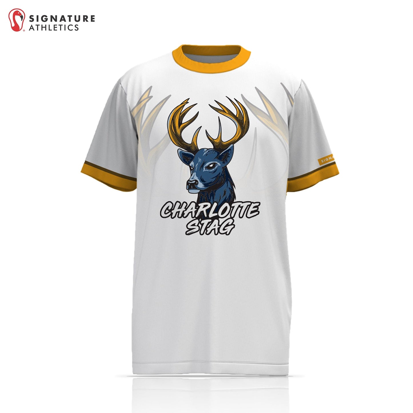 Charlotte Stag Men's Short Sleeve Tech Tee: U18 Charlotte Stag Bucks Signature Lacrosse