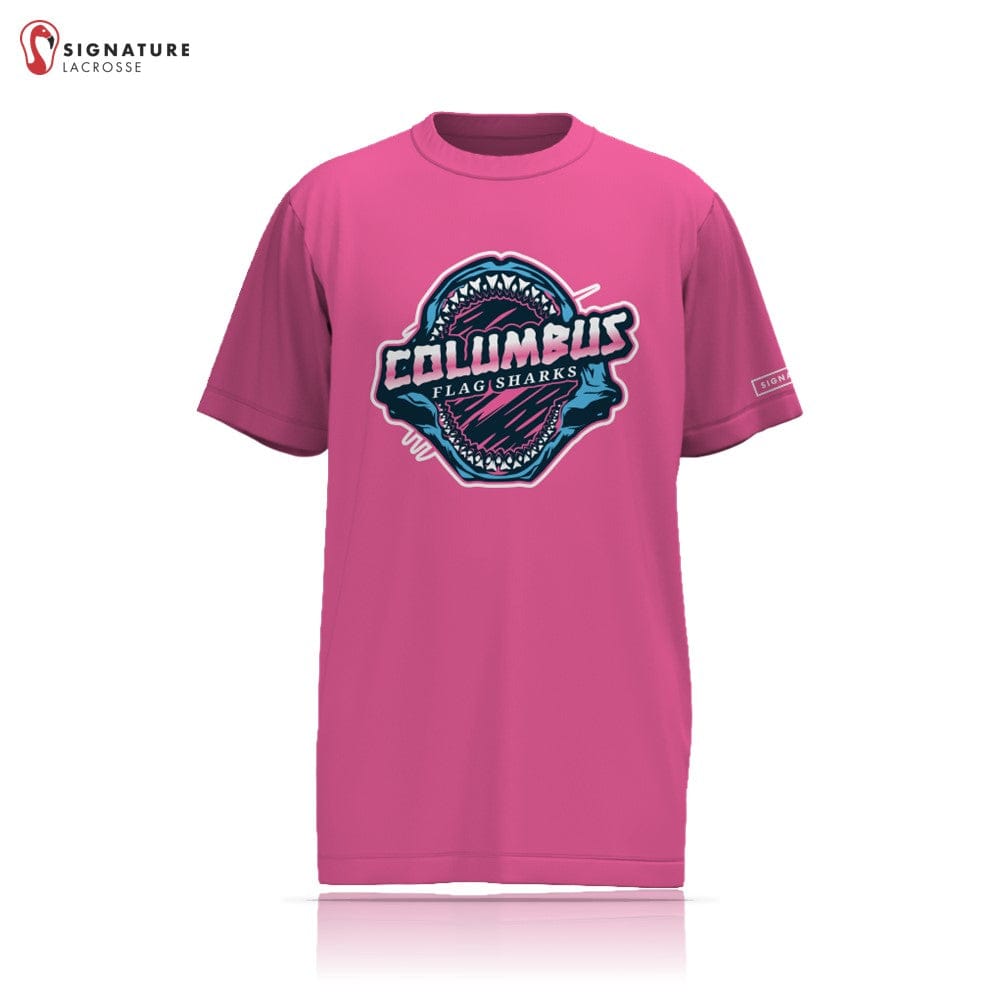 Columbus Flag Sharks Lacrosse Women's Player Short Sleeve Shooting Shirt Signature Lacrosse