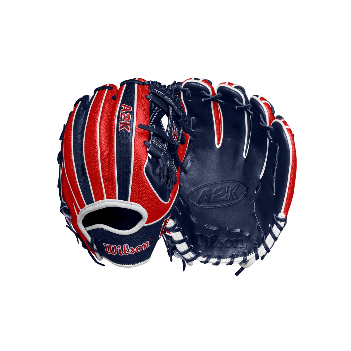 Wilson 2024 Fall A2K 1724SS Red/Navy 11.75" Baseball Glove WBW1026171175