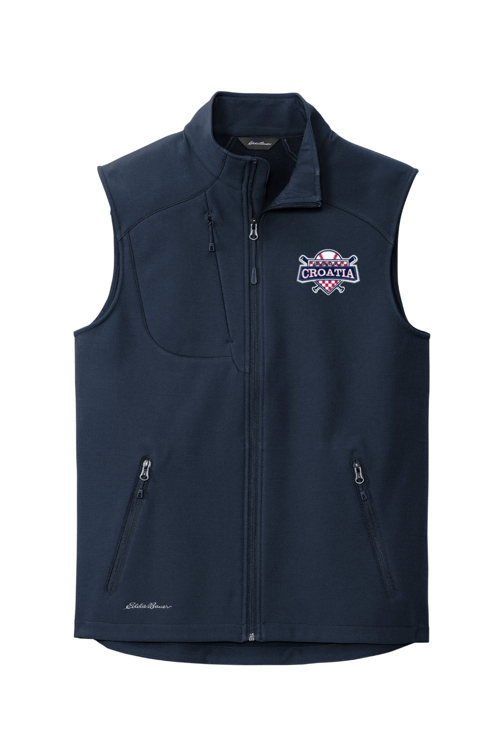 Croatia North Men's Embroidered Eddie Bauer Stretch Soft Shell Vest Signature Lacrosse