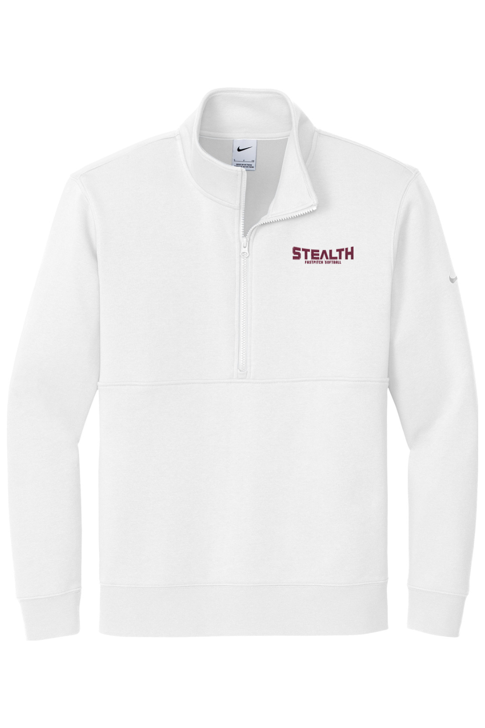 Stealth Fastpitch Embroidered Nike Club Fleece Sleeve Swoosh 1/2-Zip