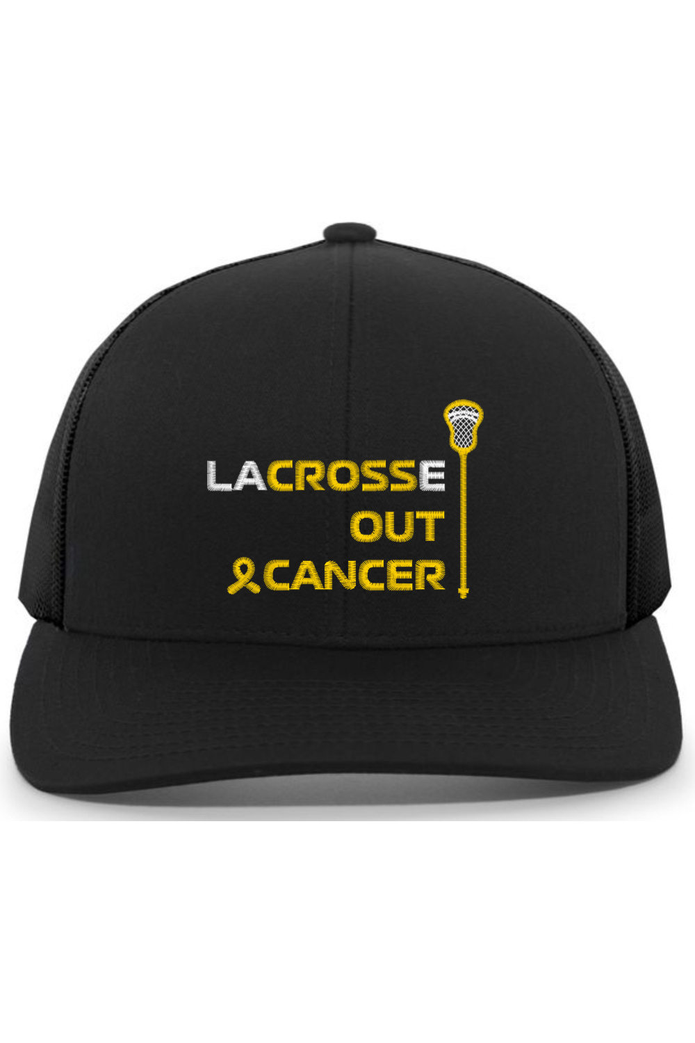 LaCROSSe Out Cancer Embroidered Trucker Hat