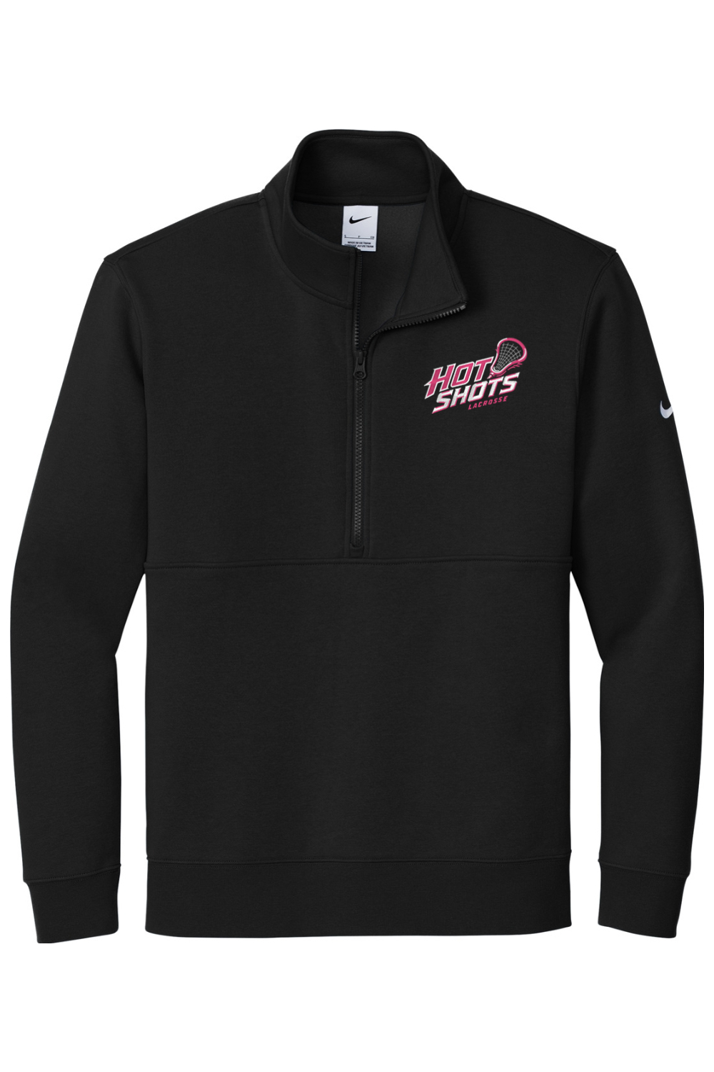 Hot Shots Lacrosse Embroidered Nike Club Fleece Sleeve Swoosh 1/2-Zip