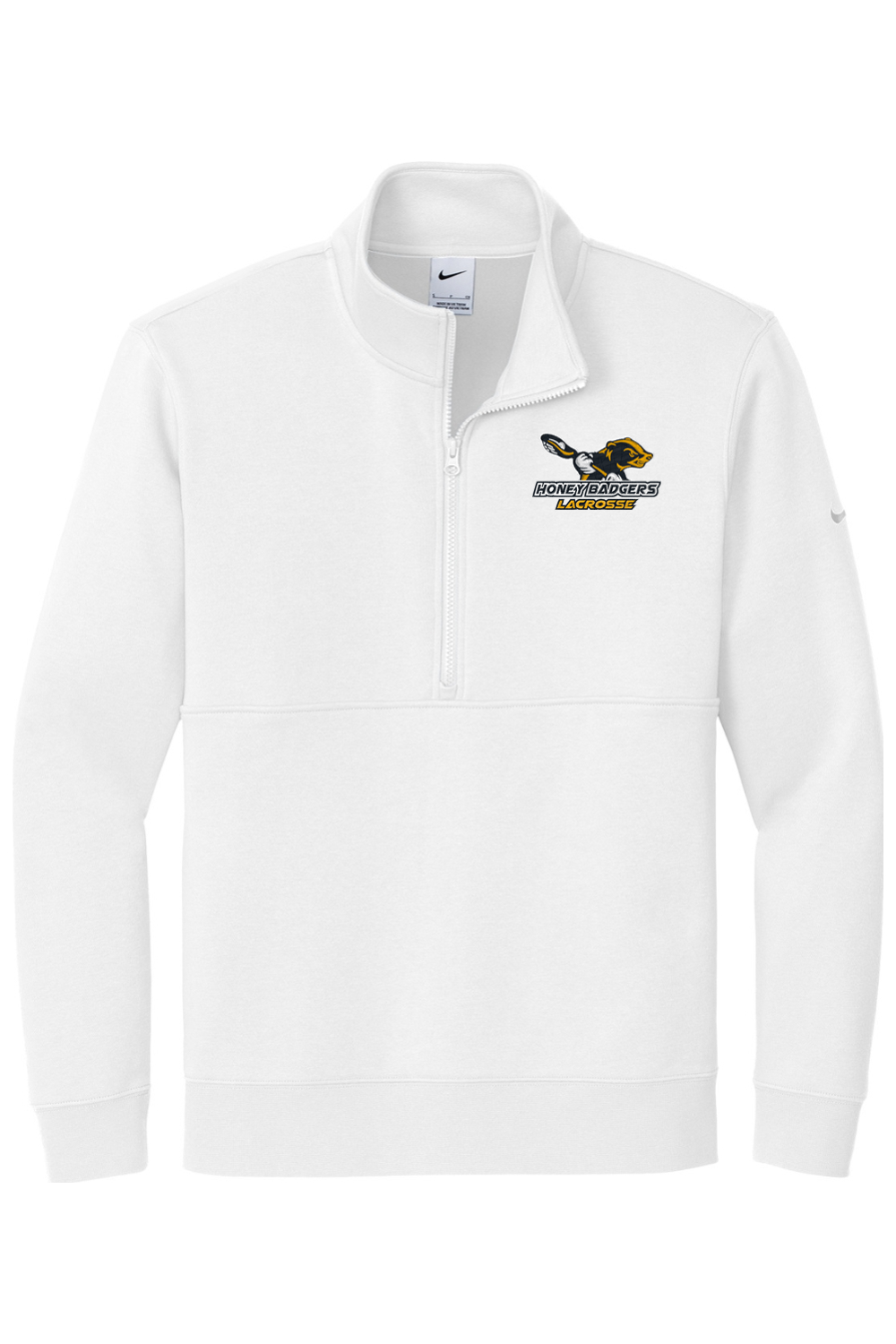 Honey Badgers Lacrosse Embroidered Nike Club Fleece Sleeve Swoosh 1/2-Zip