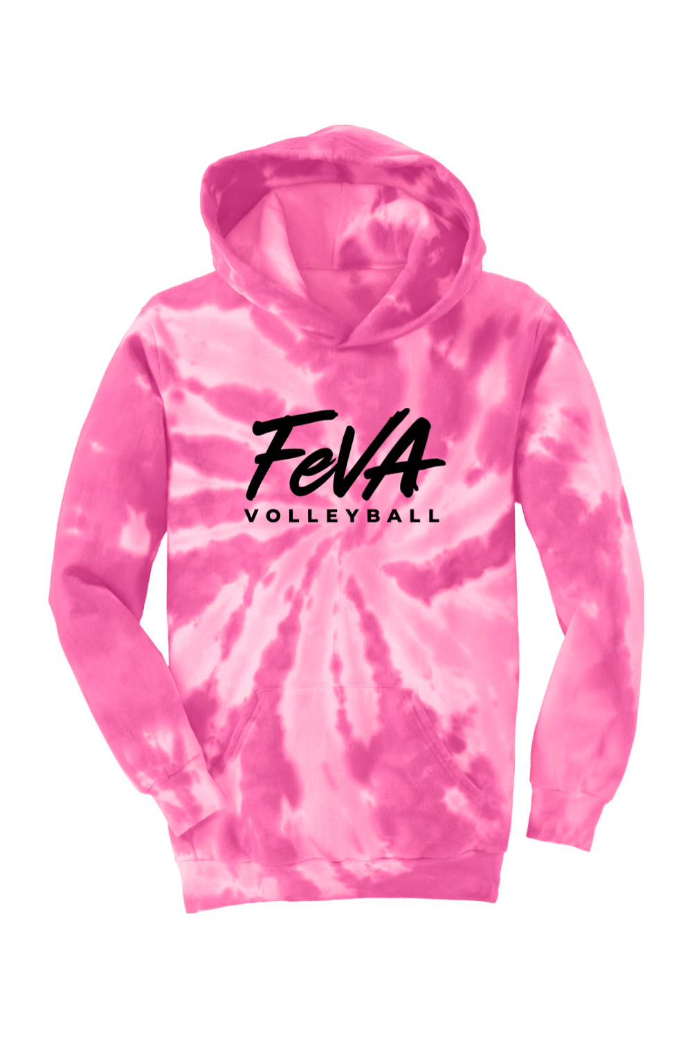 Features Volleyball Port & Company Youth Tie-Dye Pullover Hooded Sweatshirt