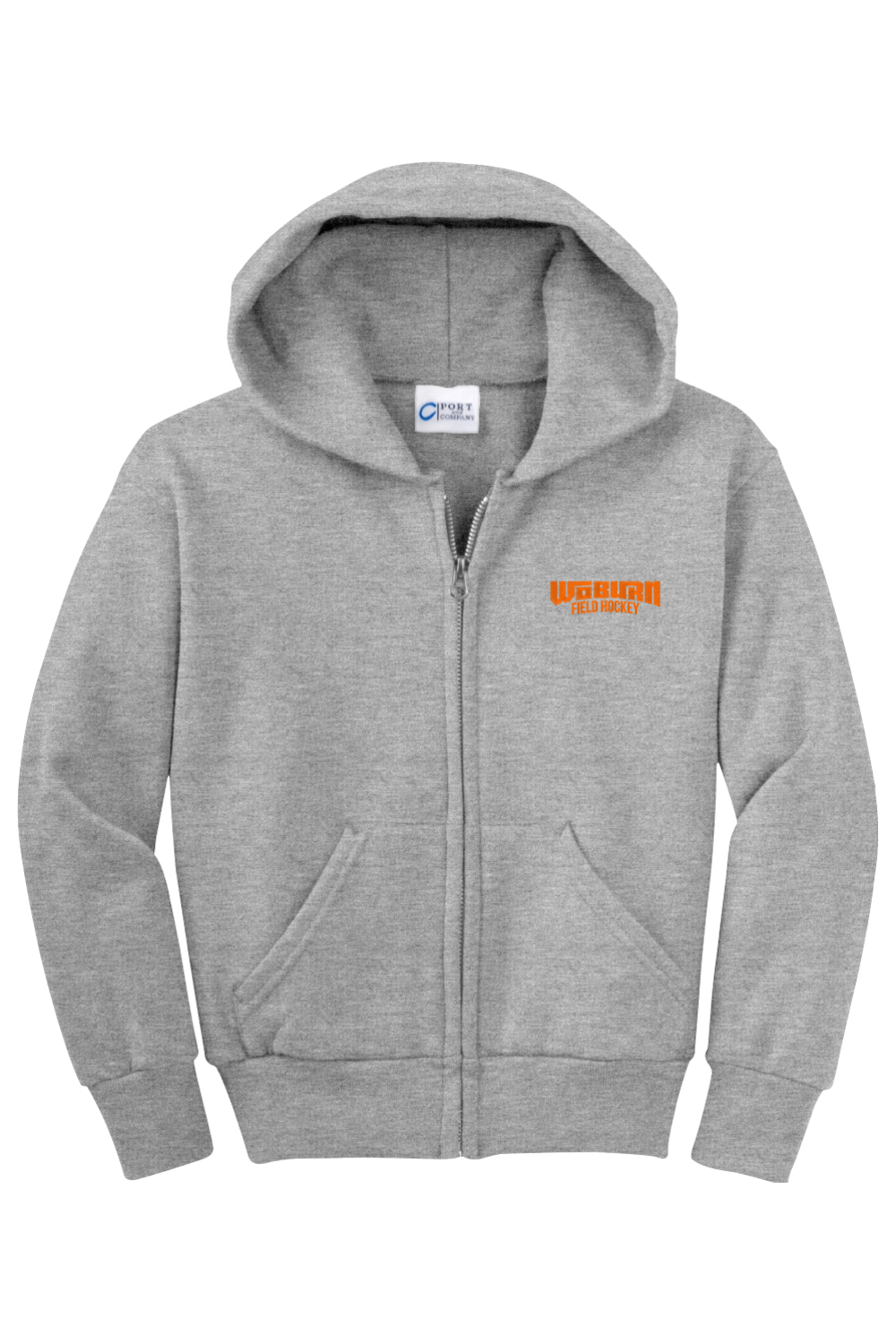 Woburn Youth Field Hockey Port & Company Youth Core Fleece Full-Zip Hooded Sweatshirt (PC78YZH)