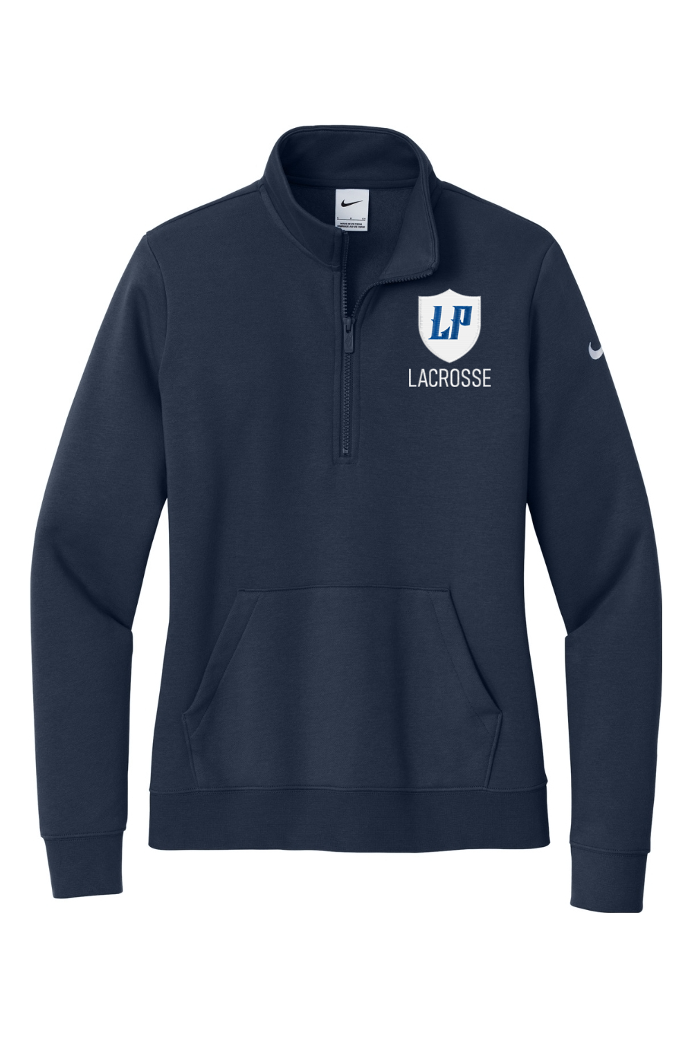 Lake Park Lacrosse Embroidered Nike Ladies Club Fleece Sleeve Swoosh 1/2-Zip