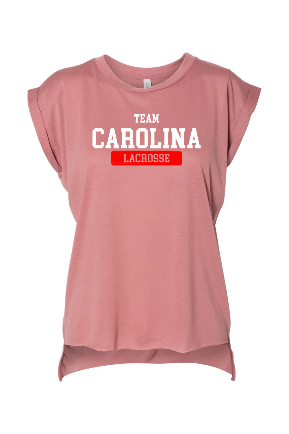 Team Carolina BELLA + CANVAS Women’s Flowy Rolled Cuffs Muscle Tee