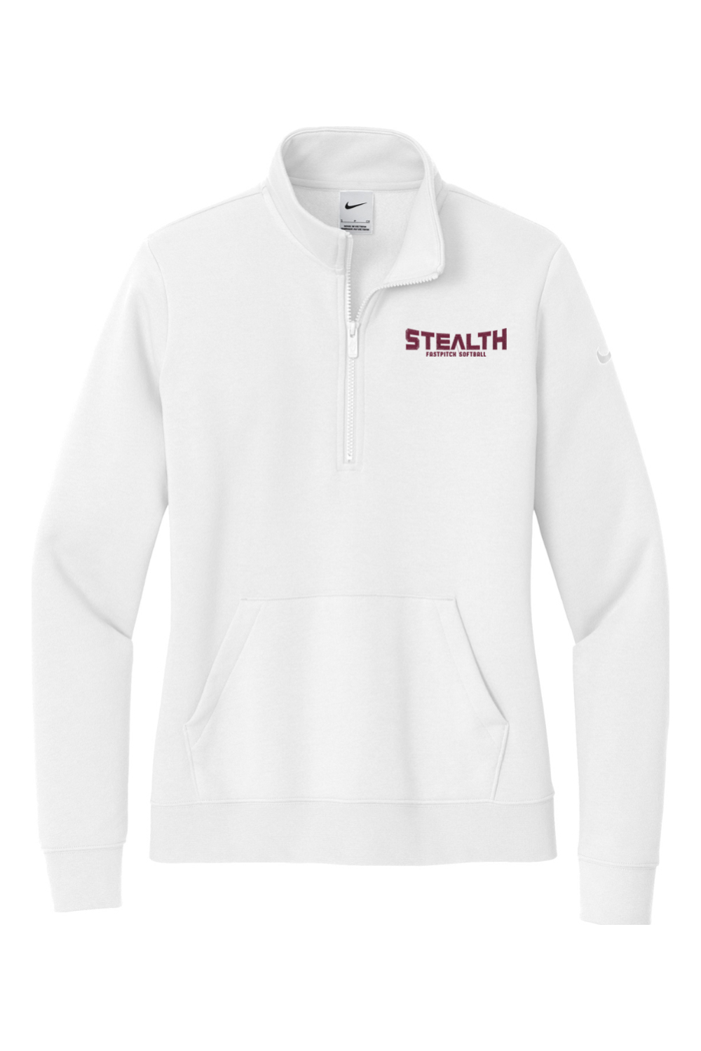 Stealth Fastpitch Embroidered Nike Ladies Club Fleece Sleeve Swoosh 1/2-Zip