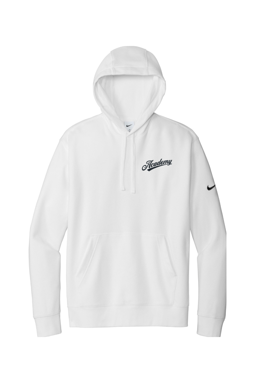 Academy Baseball Embroidered Nike Club Fleece Sleeve Swoosh Pullover Hoodie