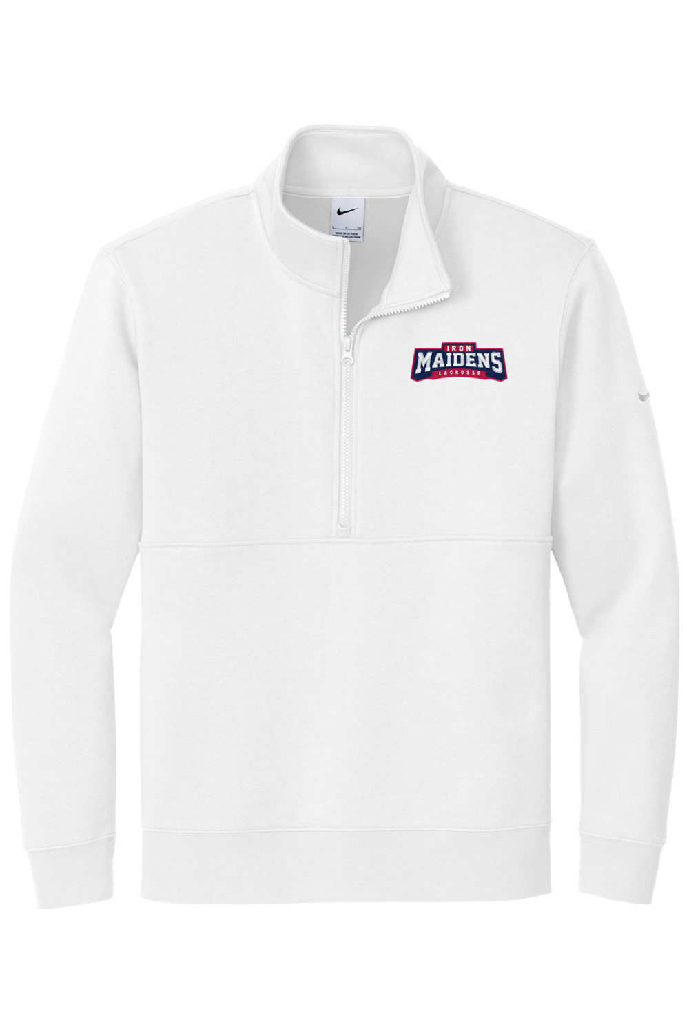 Iron Maidens Lacrosse Embroidered Nike Club Fleece Sleeve Swoosh 1/2-Zip