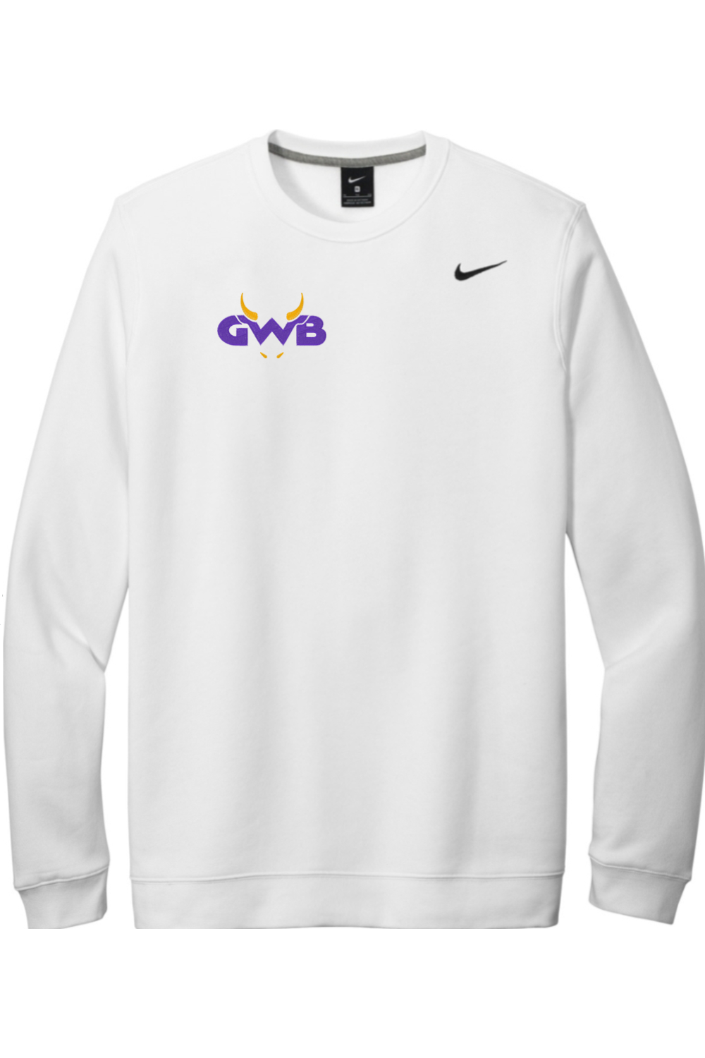 Great White Buffalo Embroidered Nike Club Fleece Crew