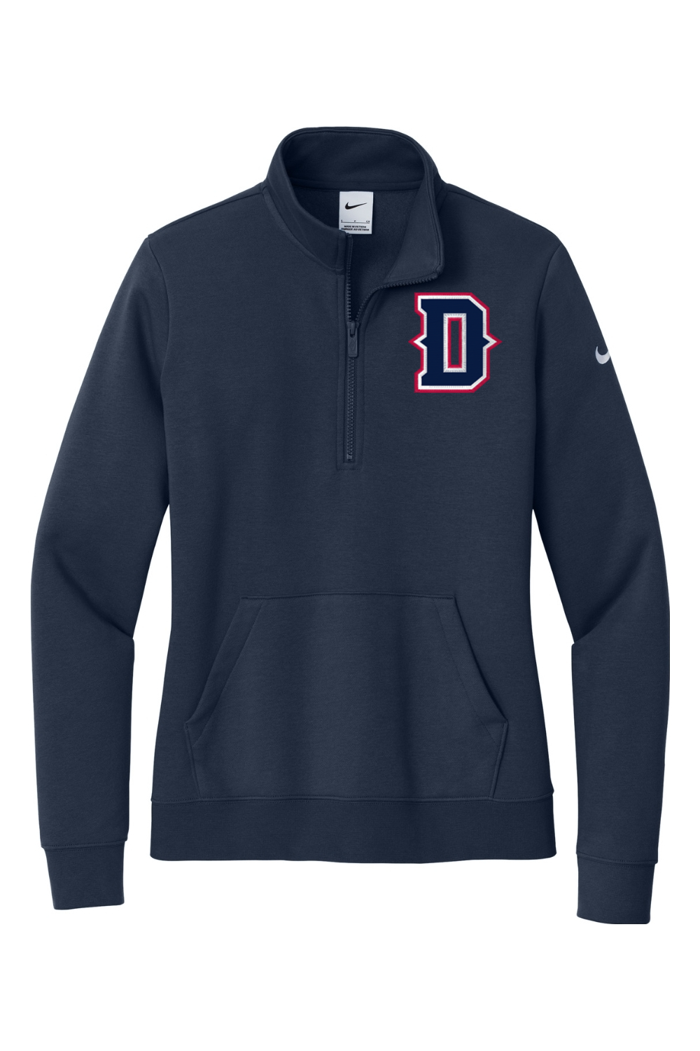 Dallas Bats Baseball Embroidered Nike Ladies Club Fleece Sleeve Swoosh 1/2-Zip