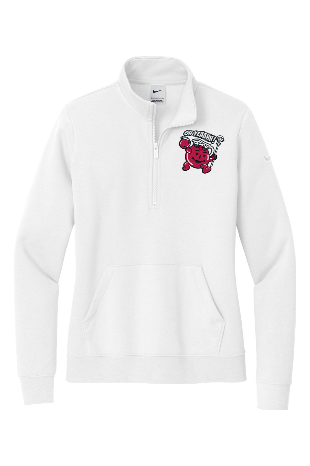Oh Yeah LC Embroidered Nike Ladies Club Fleece Sleeve Swoosh 1/2-Zip