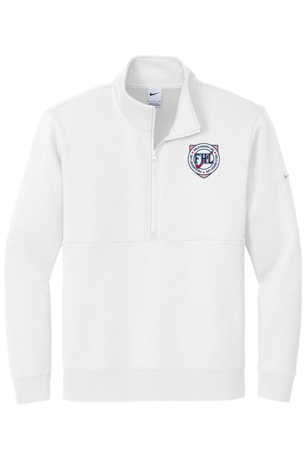 Field Hockey Life Embroidered Nike Club Fleece Sleeve Swoosh 1/2-Zip