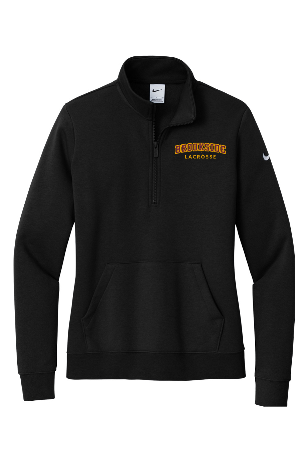 Brookside Lacrosse Embroidered Nike Ladies Club Fleece Sleeve Swoosh 1/2-Zip