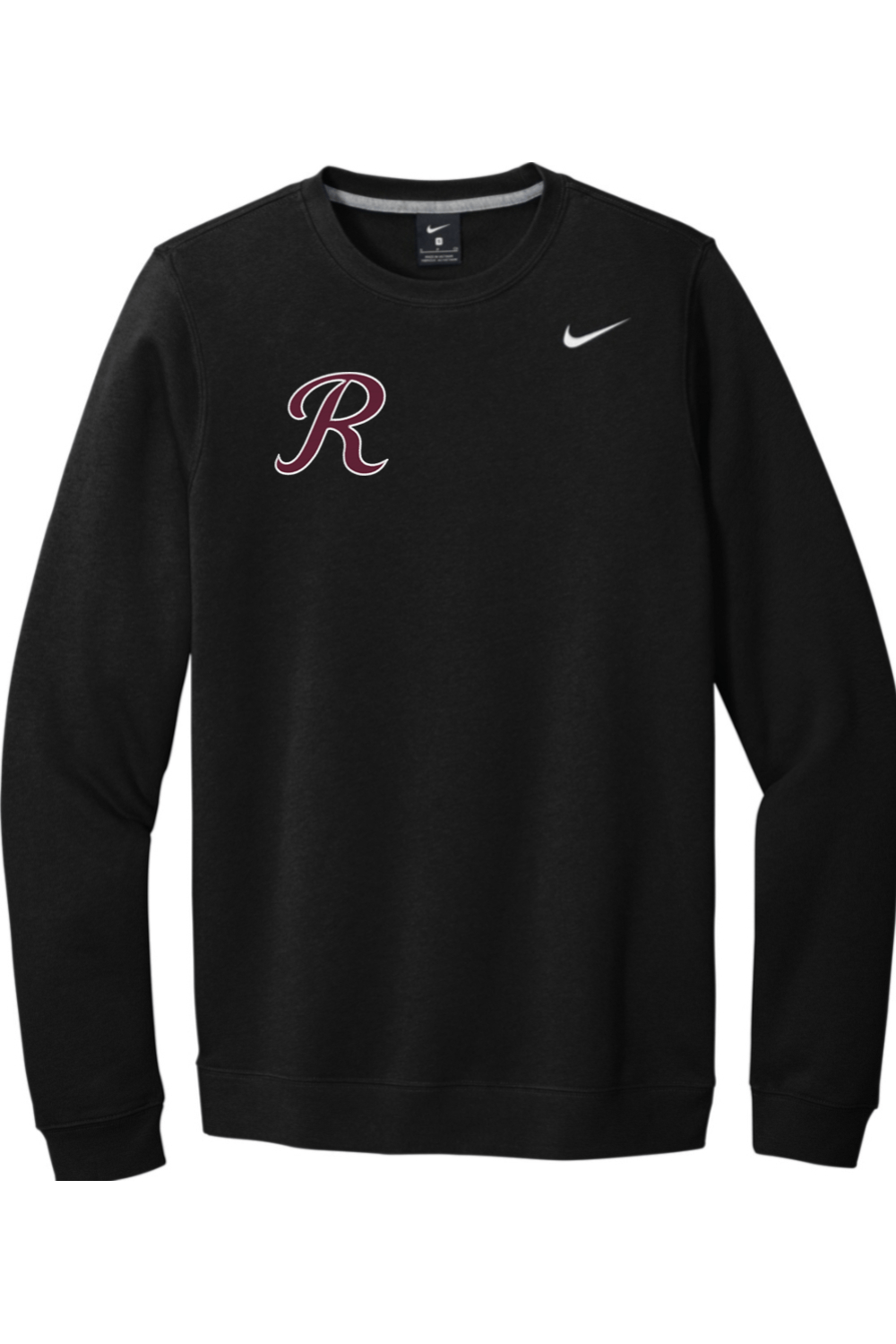 Rebels Travel Baseball Embroidered Nike Club Fleece Crew