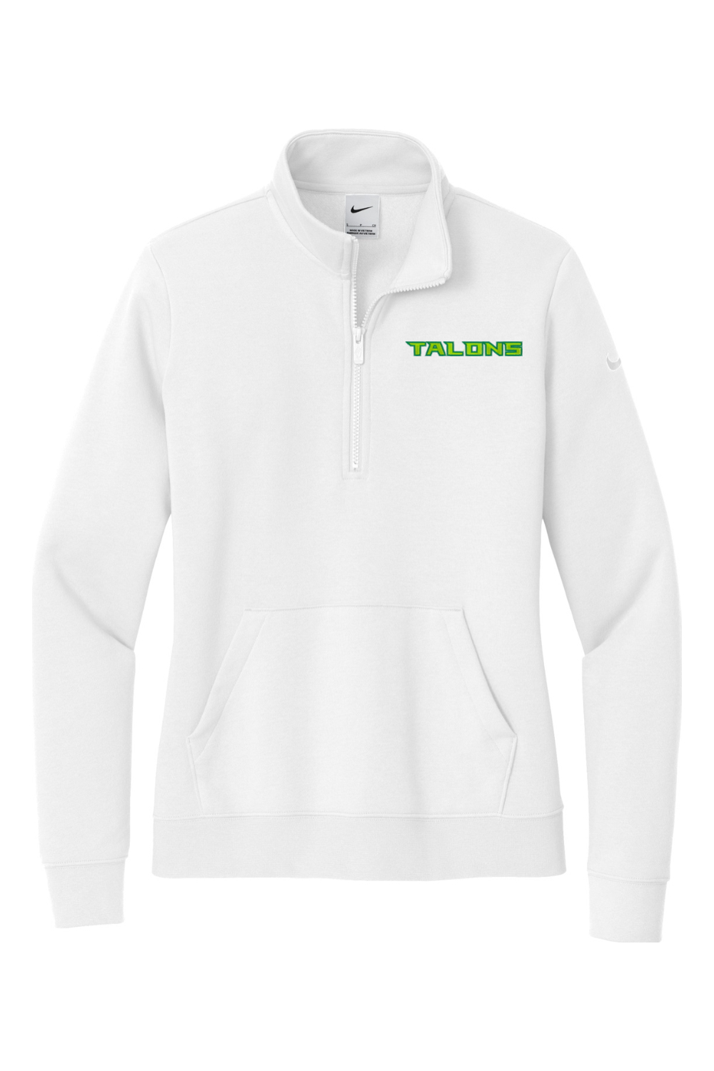 Talons Baseball Embroidered Nike Ladies Club Fleece Sleeve Swoosh 1/2-Zip