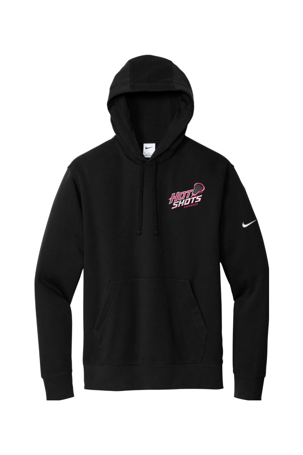 Hot Shots Lacrosse Embroidered Nike Club Fleece Sleeve Swoosh Pullover Hoodie