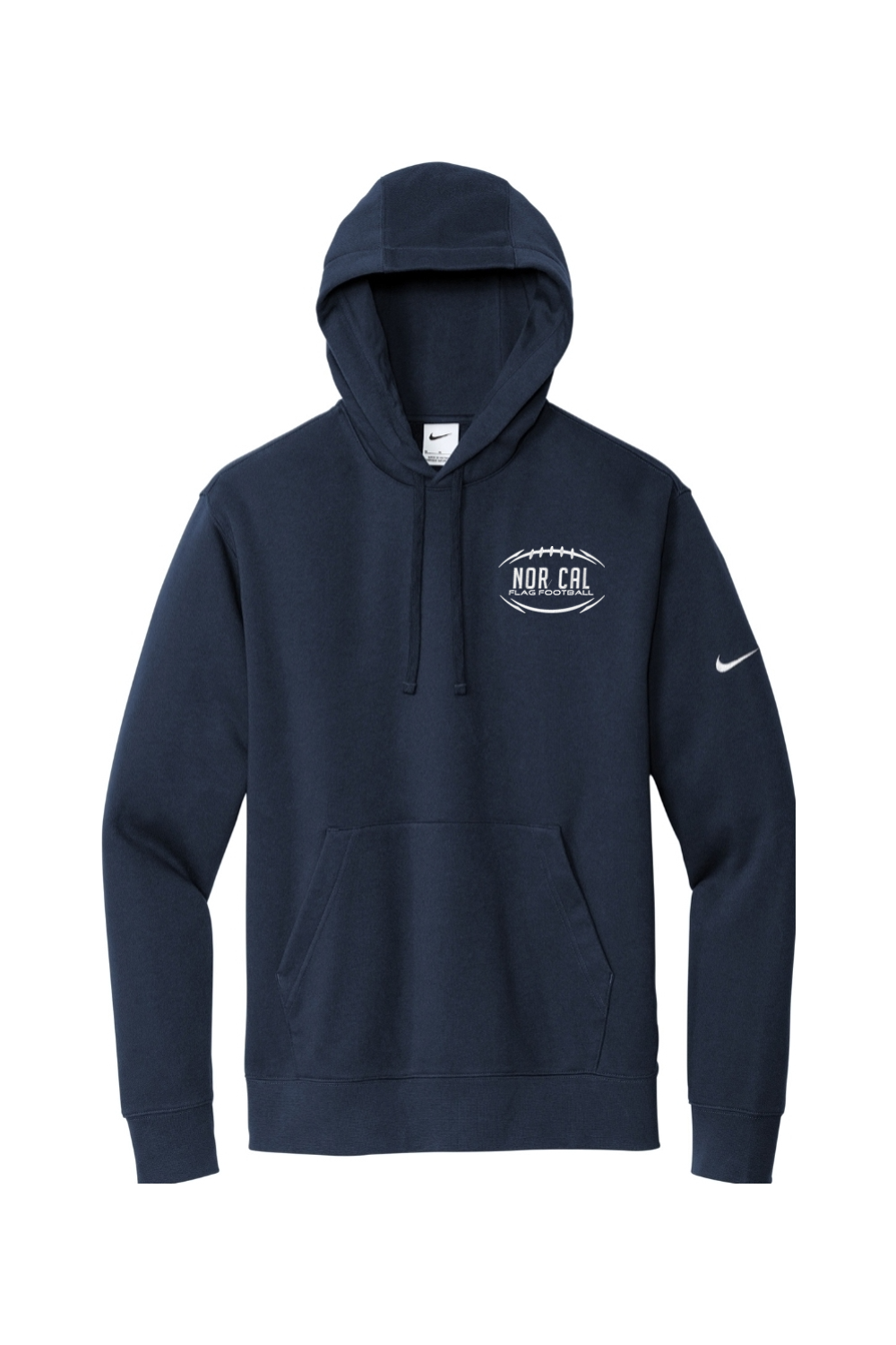 Norcal Flag Football Embroidered Nike Club Fleece Sleeve Swoosh Pullover Hoodie
