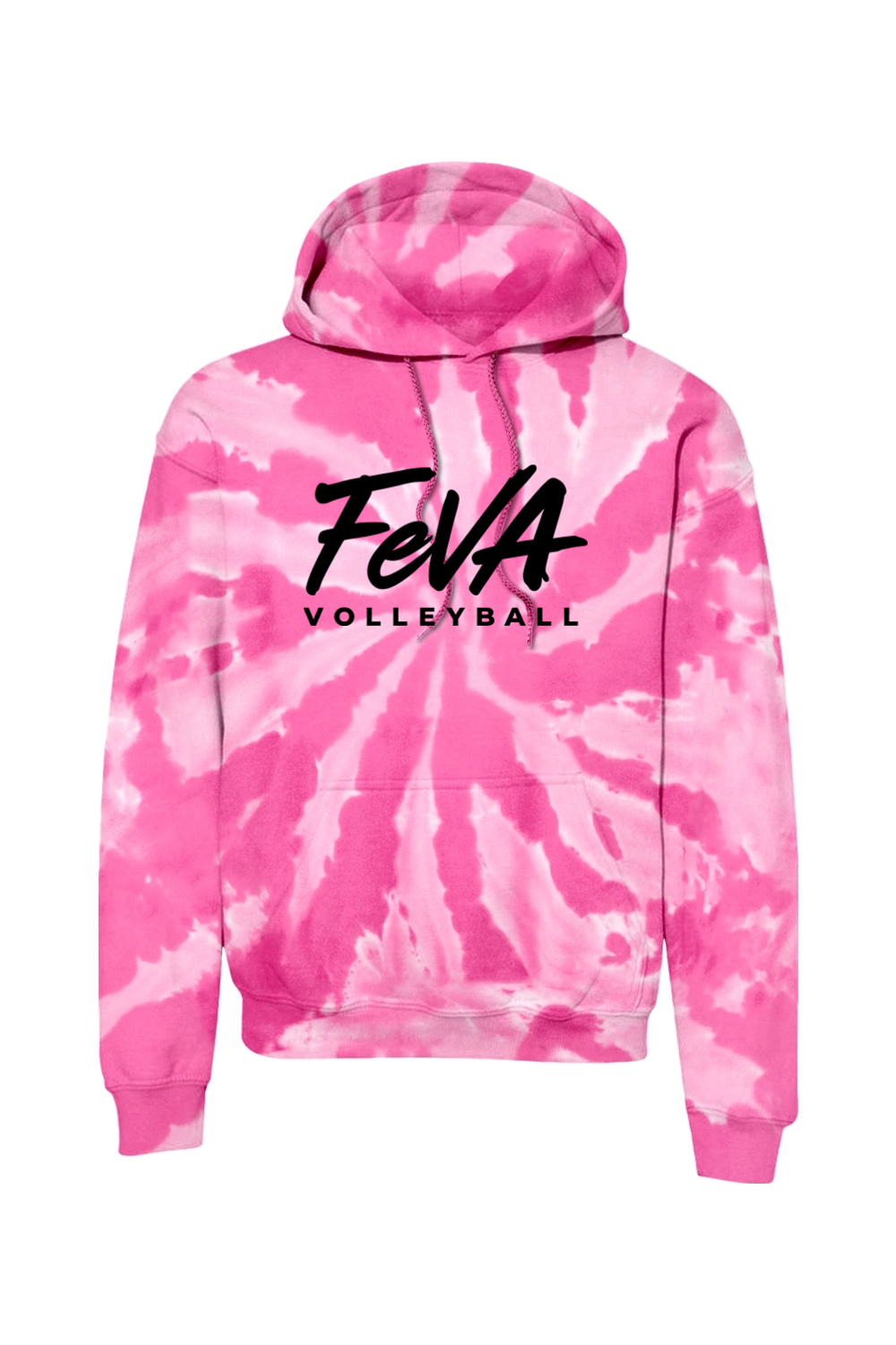 Features Volleyball Port & Company Tie-Dye Pullover Hooded Sweatshirt