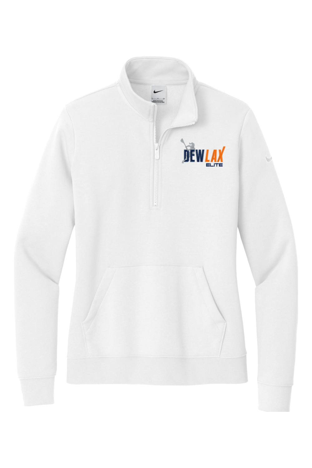 DEWLAX LC Embroidered Nike Ladies Club Fleece Sleeve Swoosh 1/2-Zip