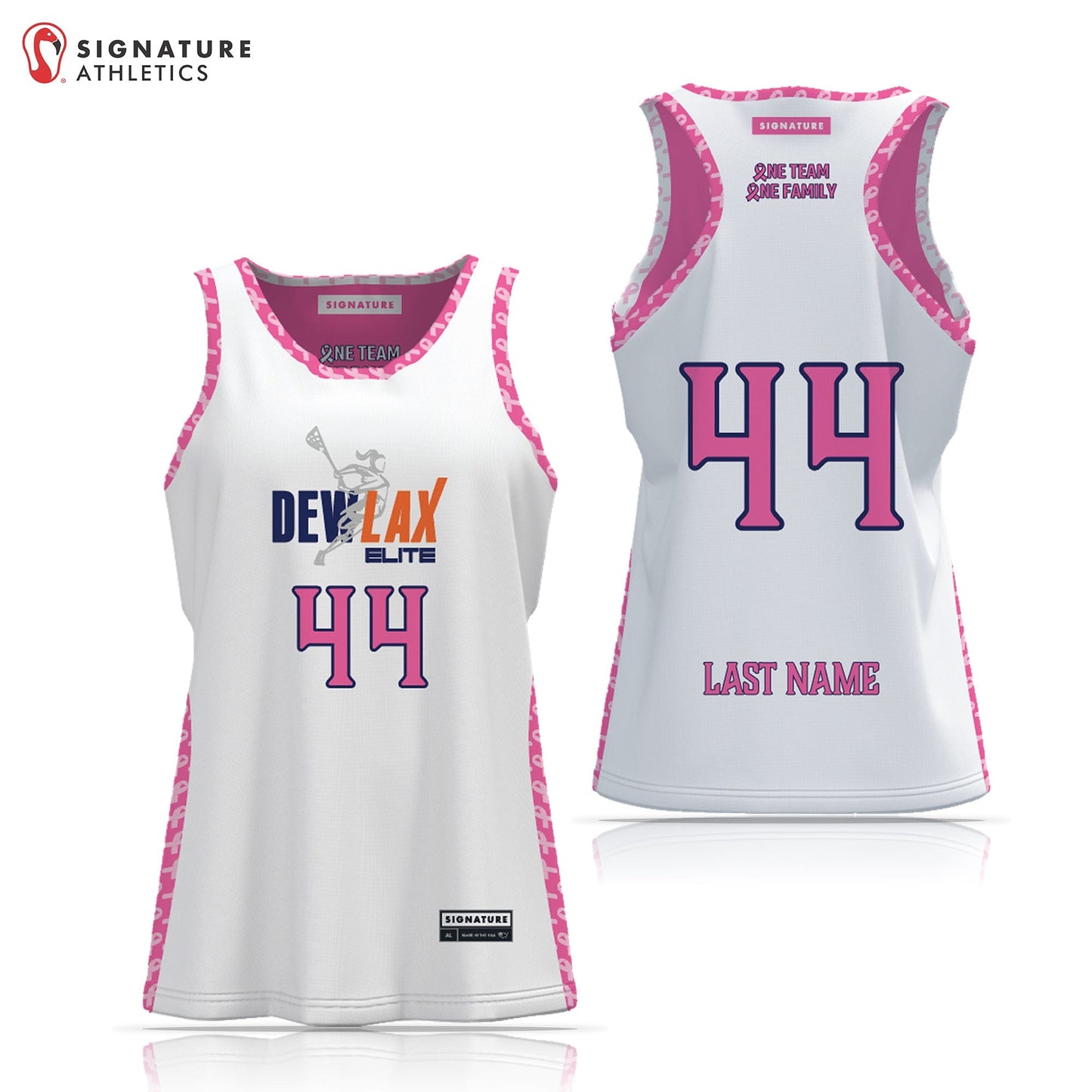 DEWLAX Women's Breast Cancer Awareness Reversible Pinnie Signature Lacrosse